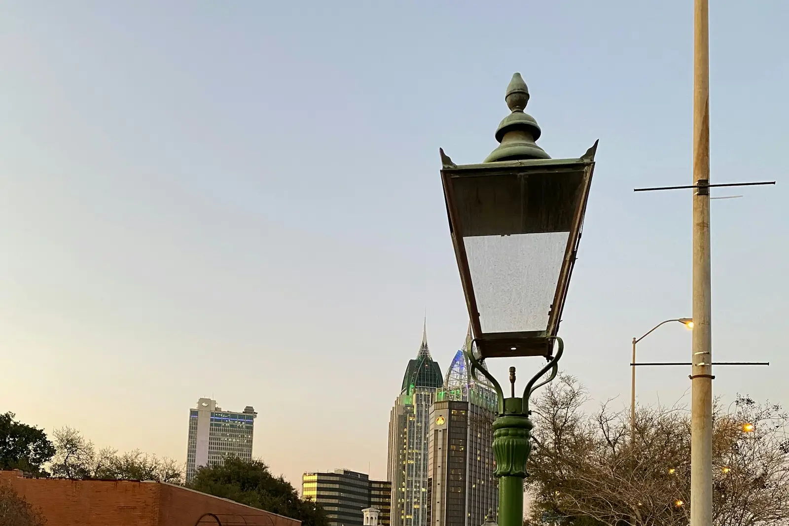 Downtown Mobile street with its tallest towers