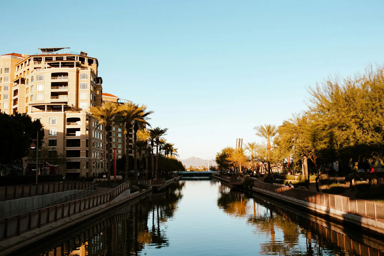 Scottsdale waterfront canal and palms