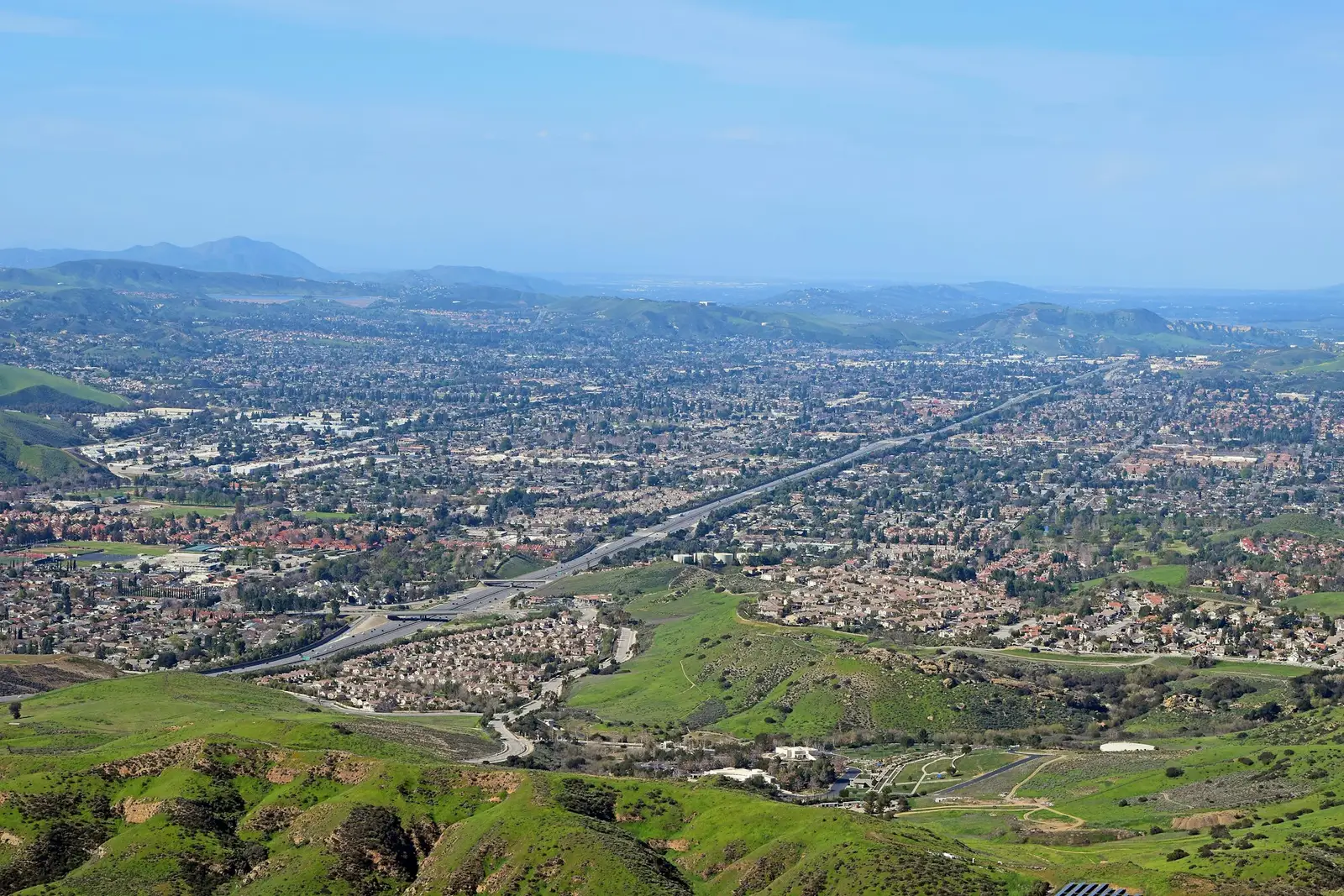 Simi Valley from the surrounding hills