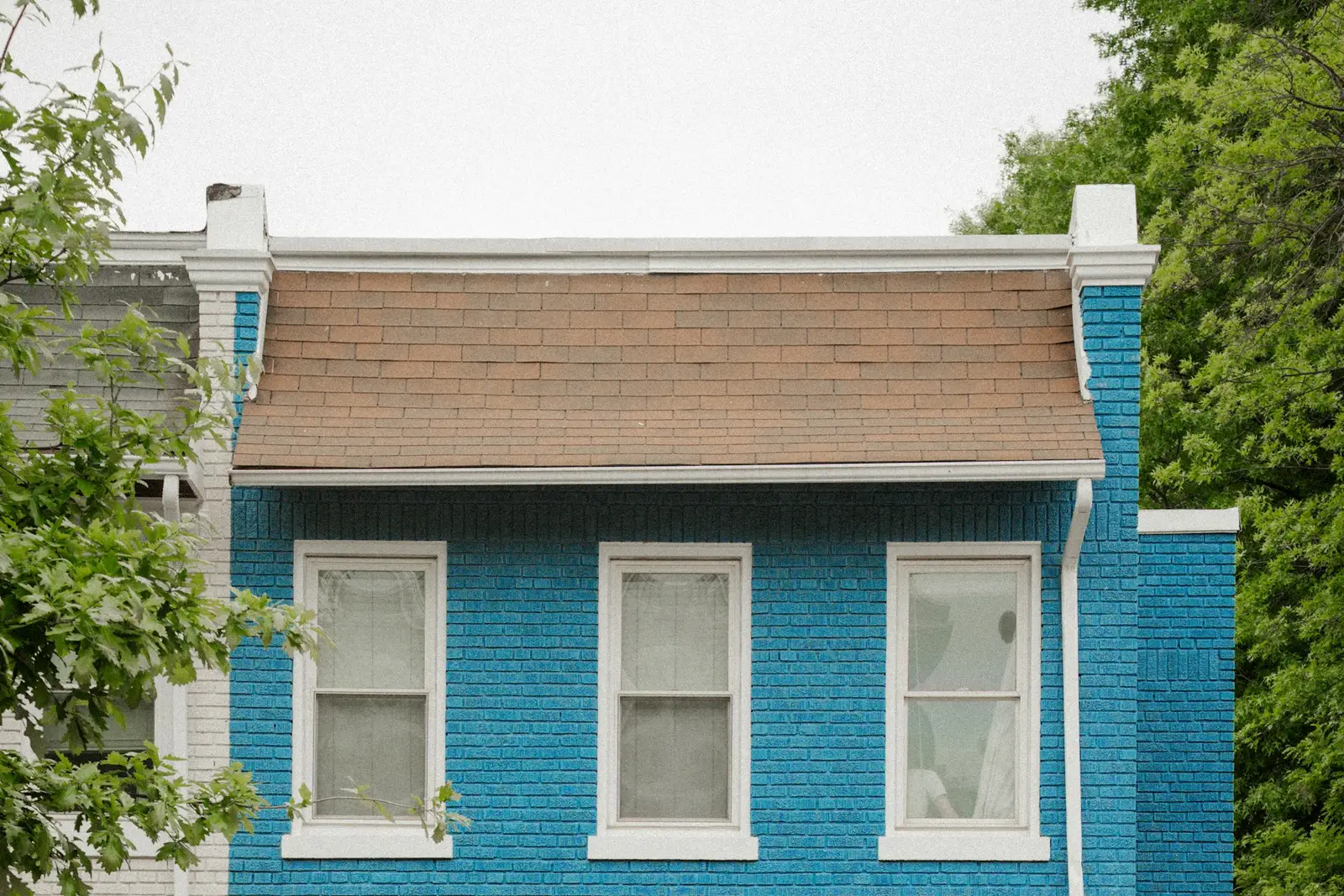 Painted row house in Washington, DC