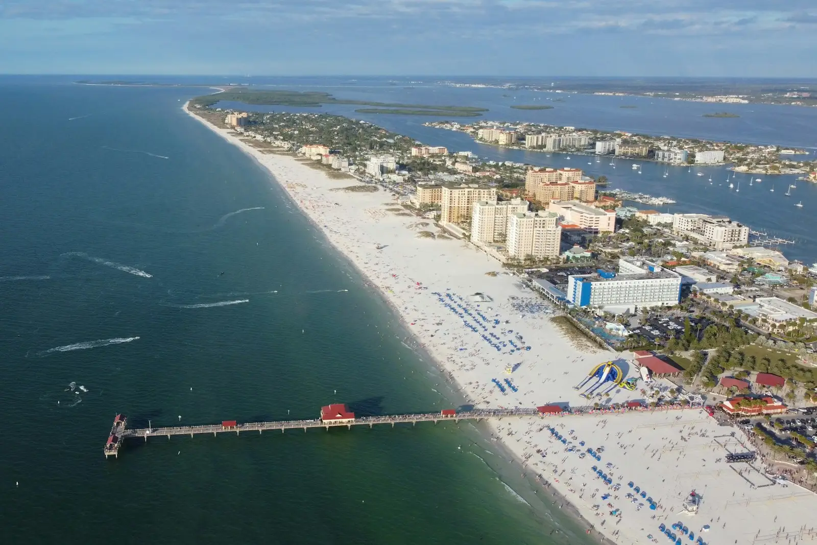 Clearwater Beach and Pier 60 from above