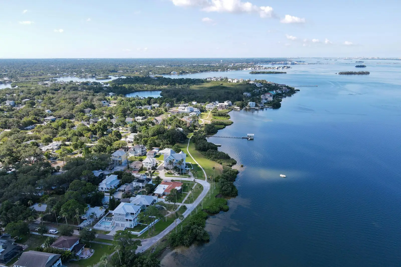 Homes along the Indian River near Palm Bay