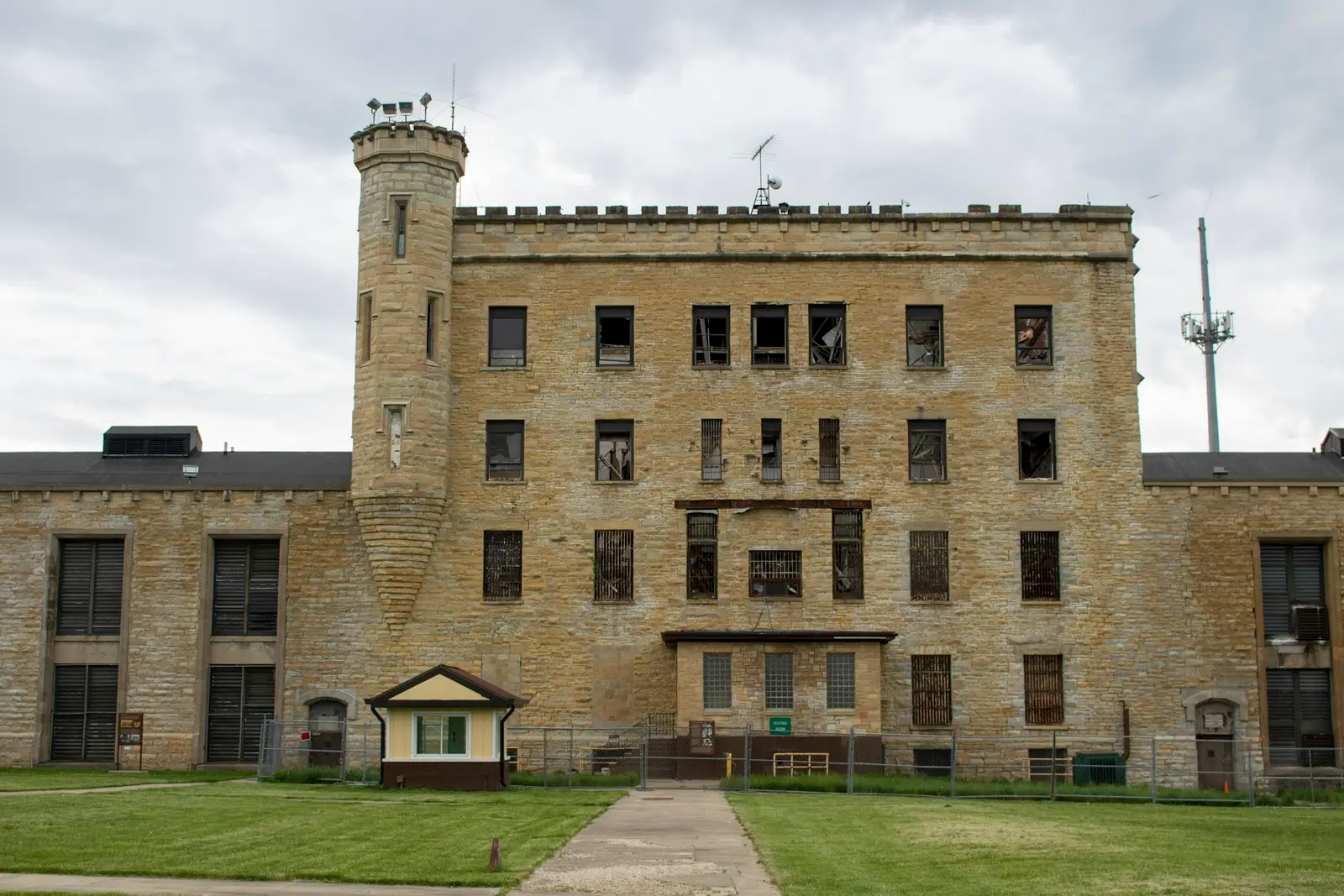 Limestone walls of the old Joliet prison