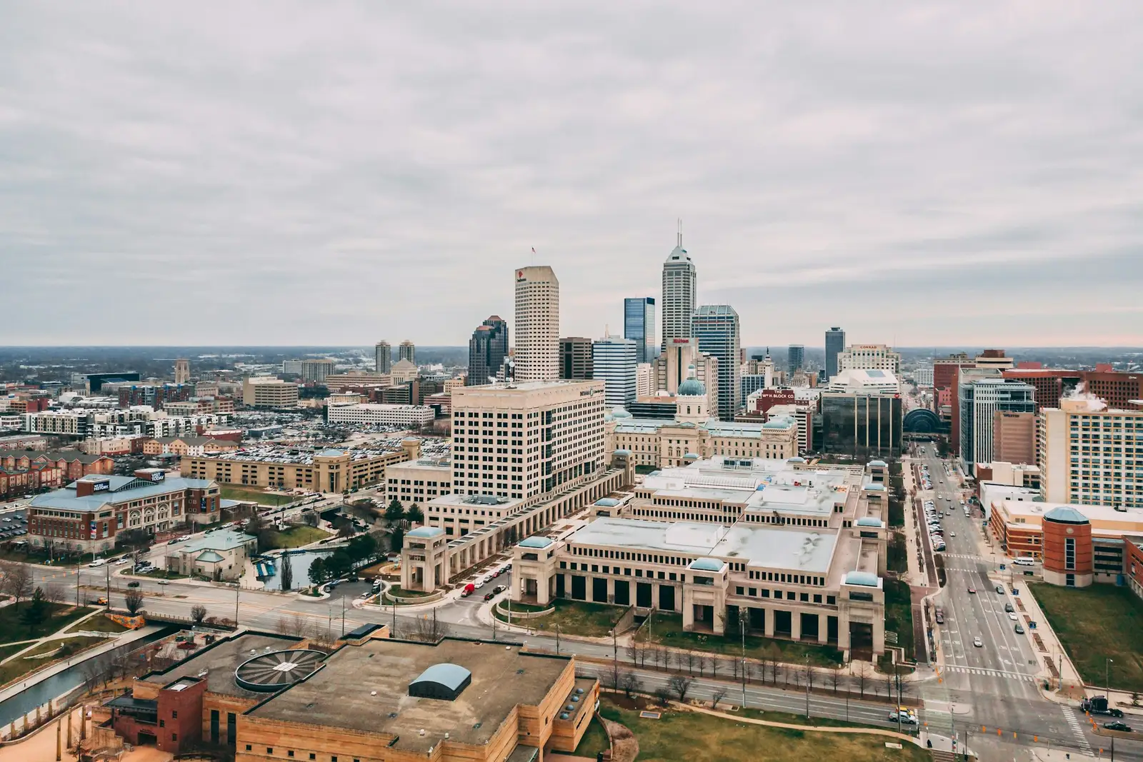 Aerial view of downtown Indianapolis