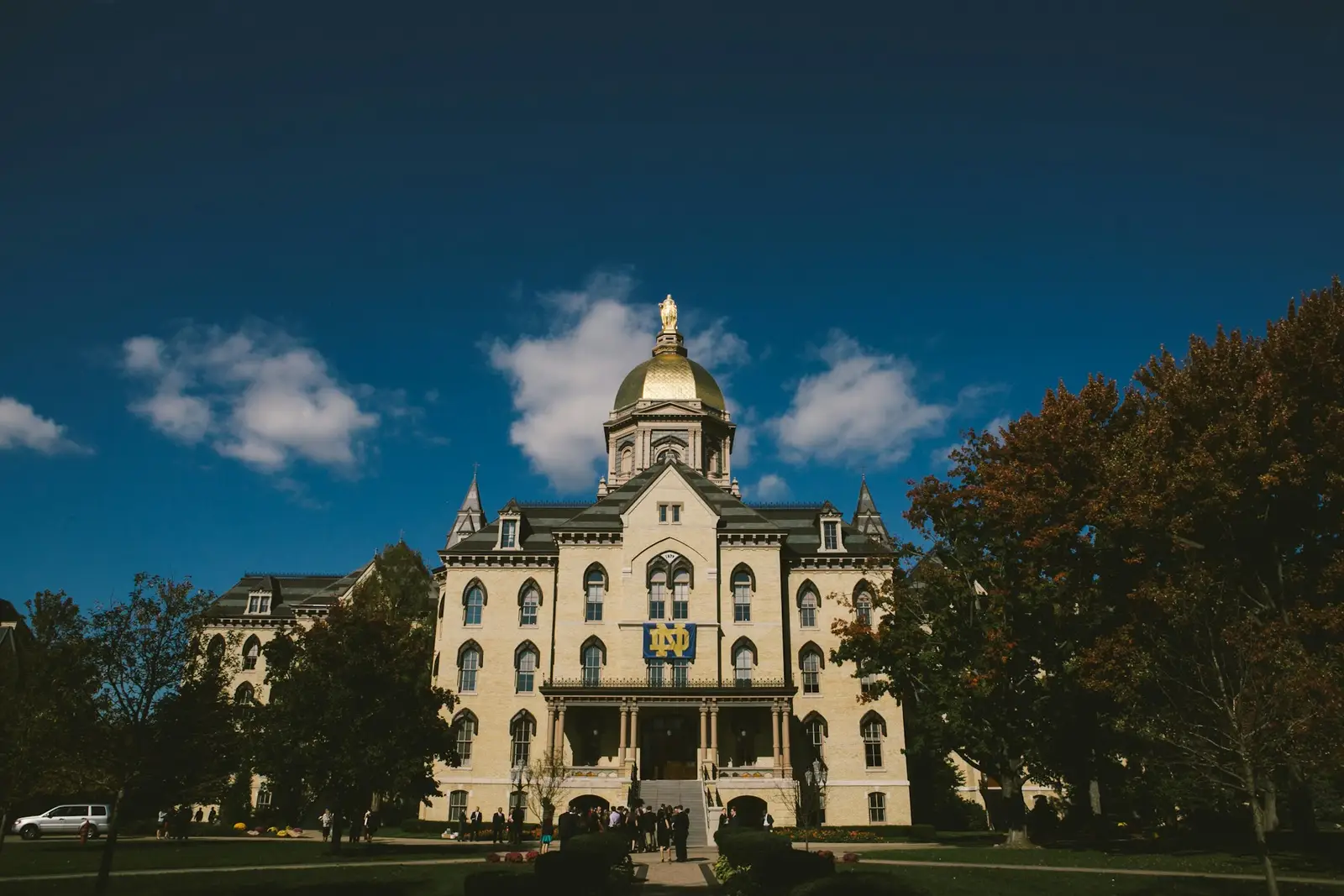 The Golden Dome of the University of Notre Dame near South Bend, Indiana