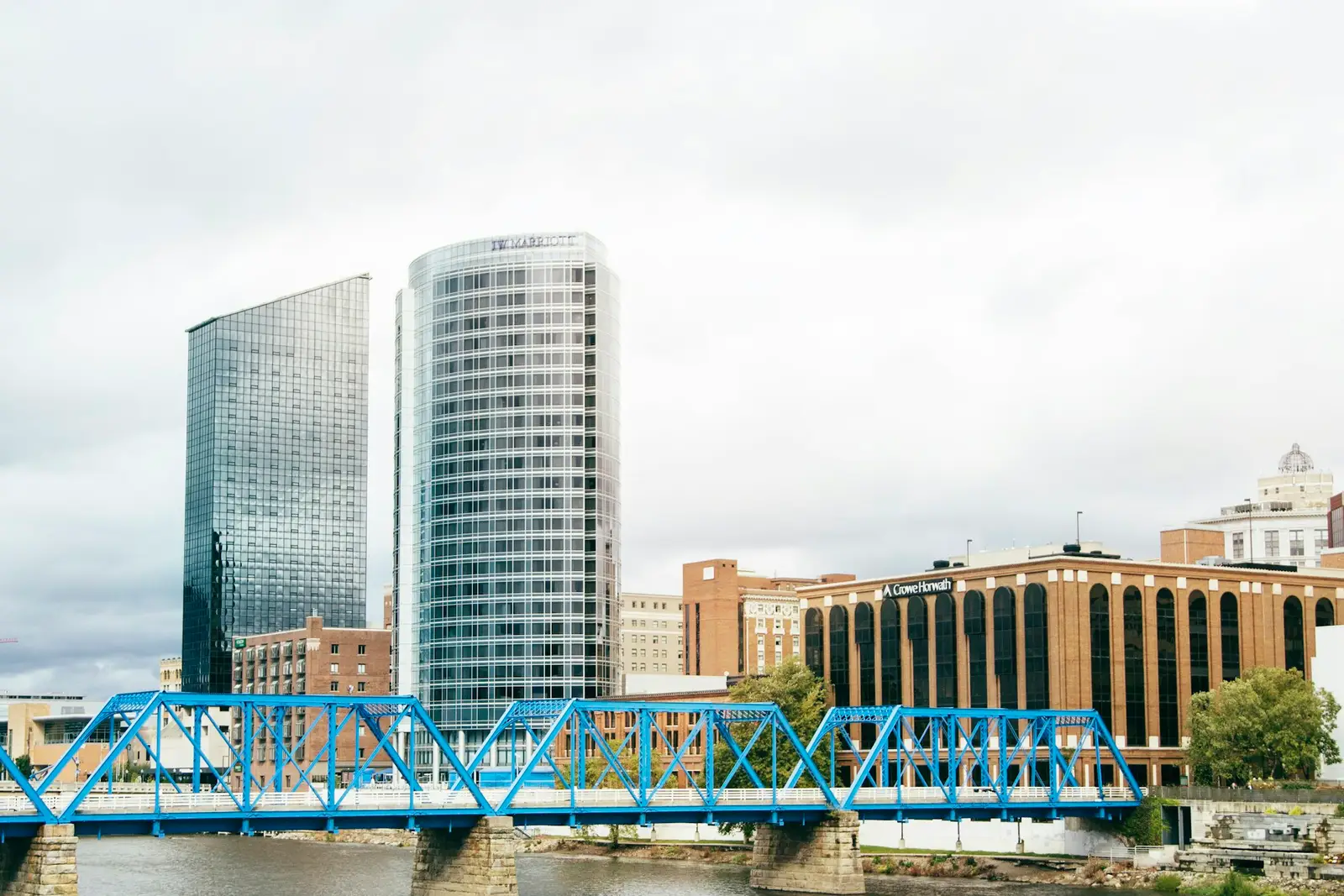 Blue Bridge over the Grand River in Grand Rapids