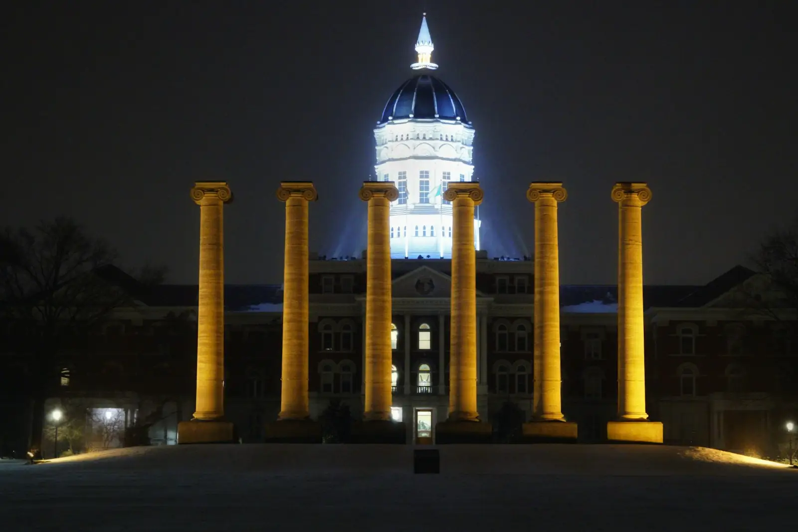 Columns on the University of Missouri quad in Columbia