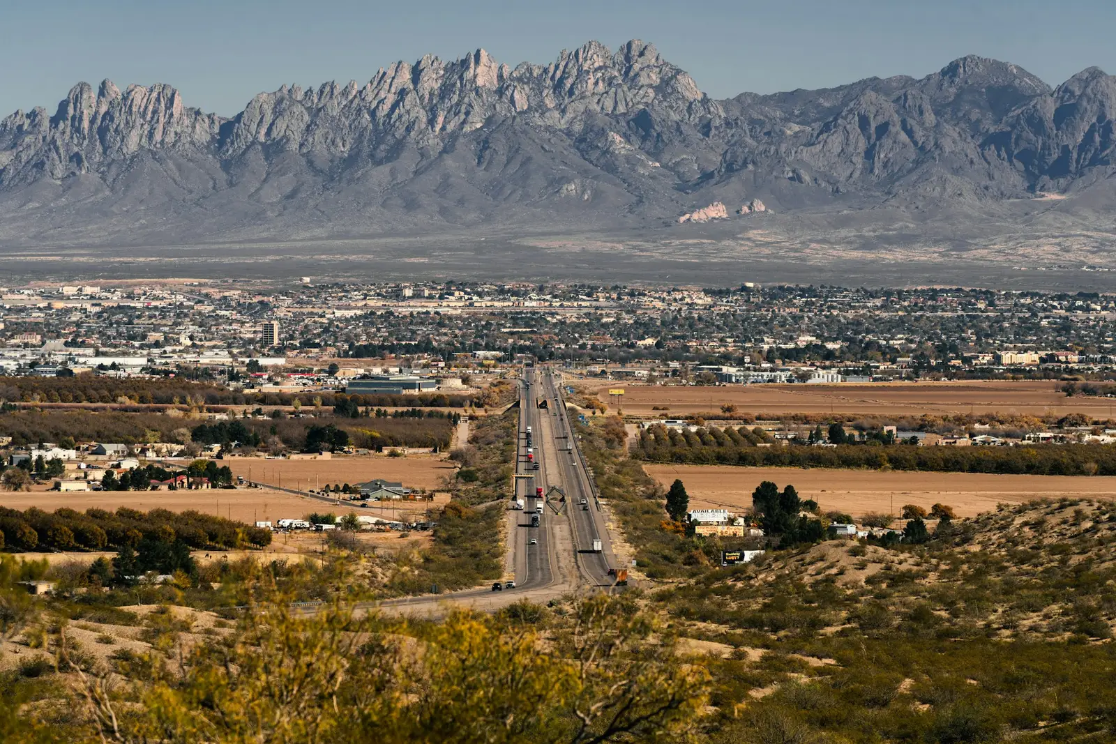 Las Cruces below the Organ Mountains