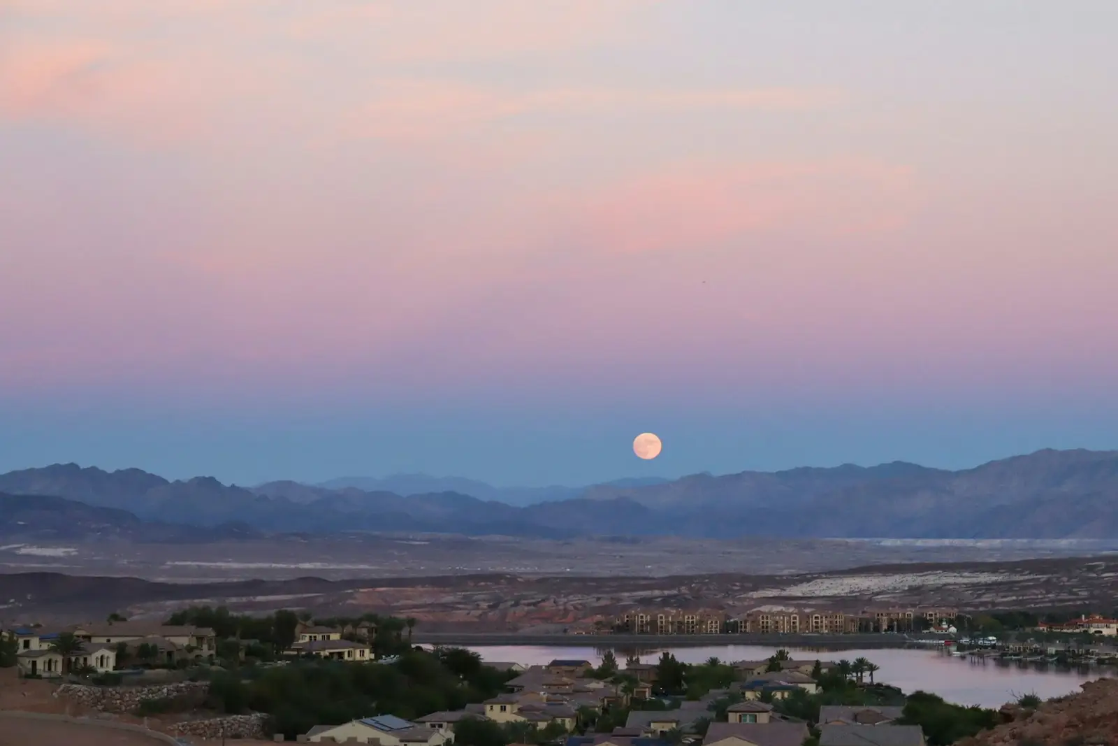 Desert hills at dusk in the Henderson area