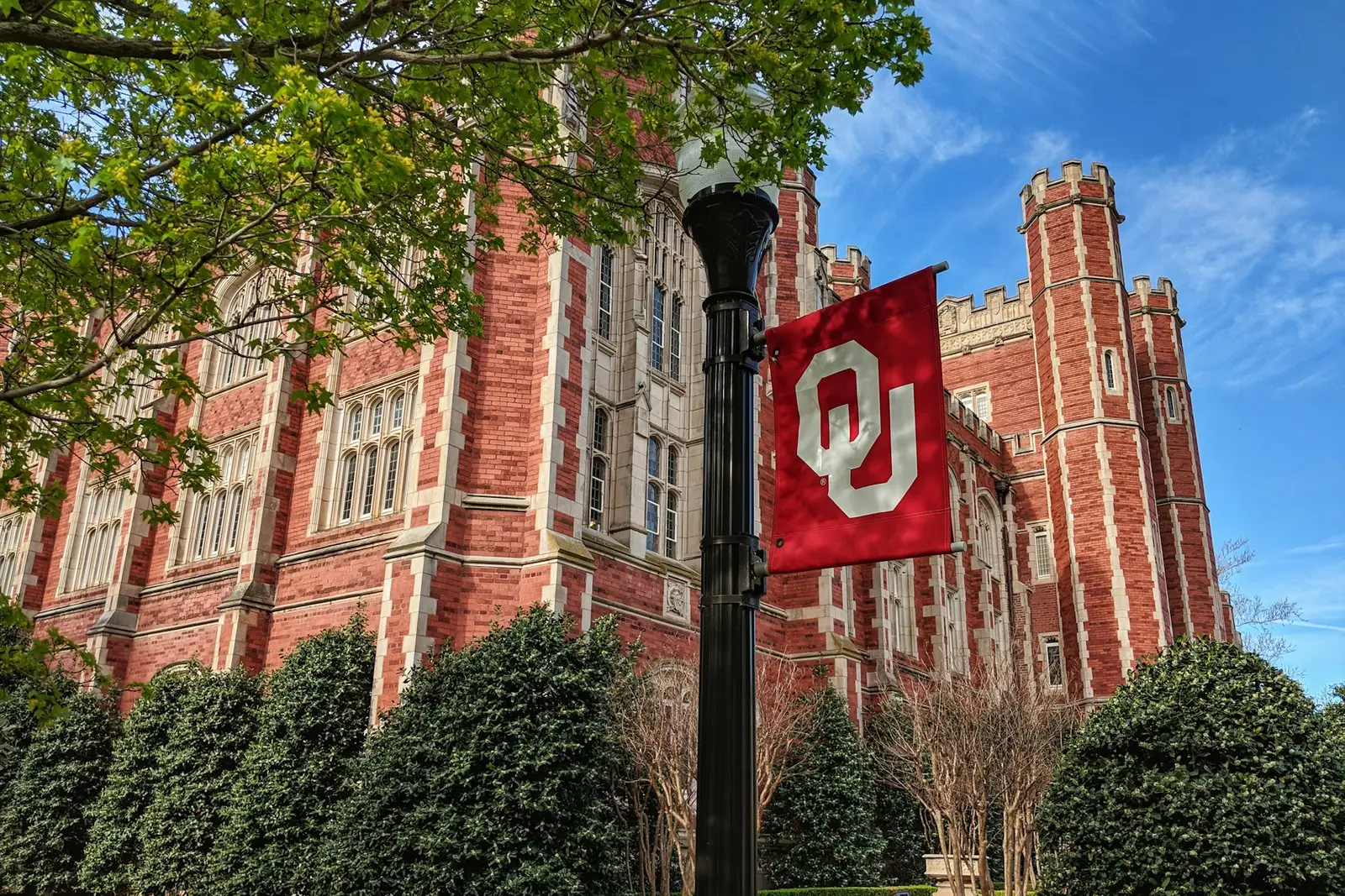 Red-brick campus buildings at the University of Oklahoma in Norman