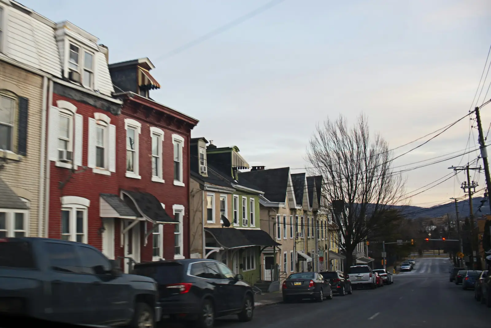 Brick rowhouses on an Allentown street
