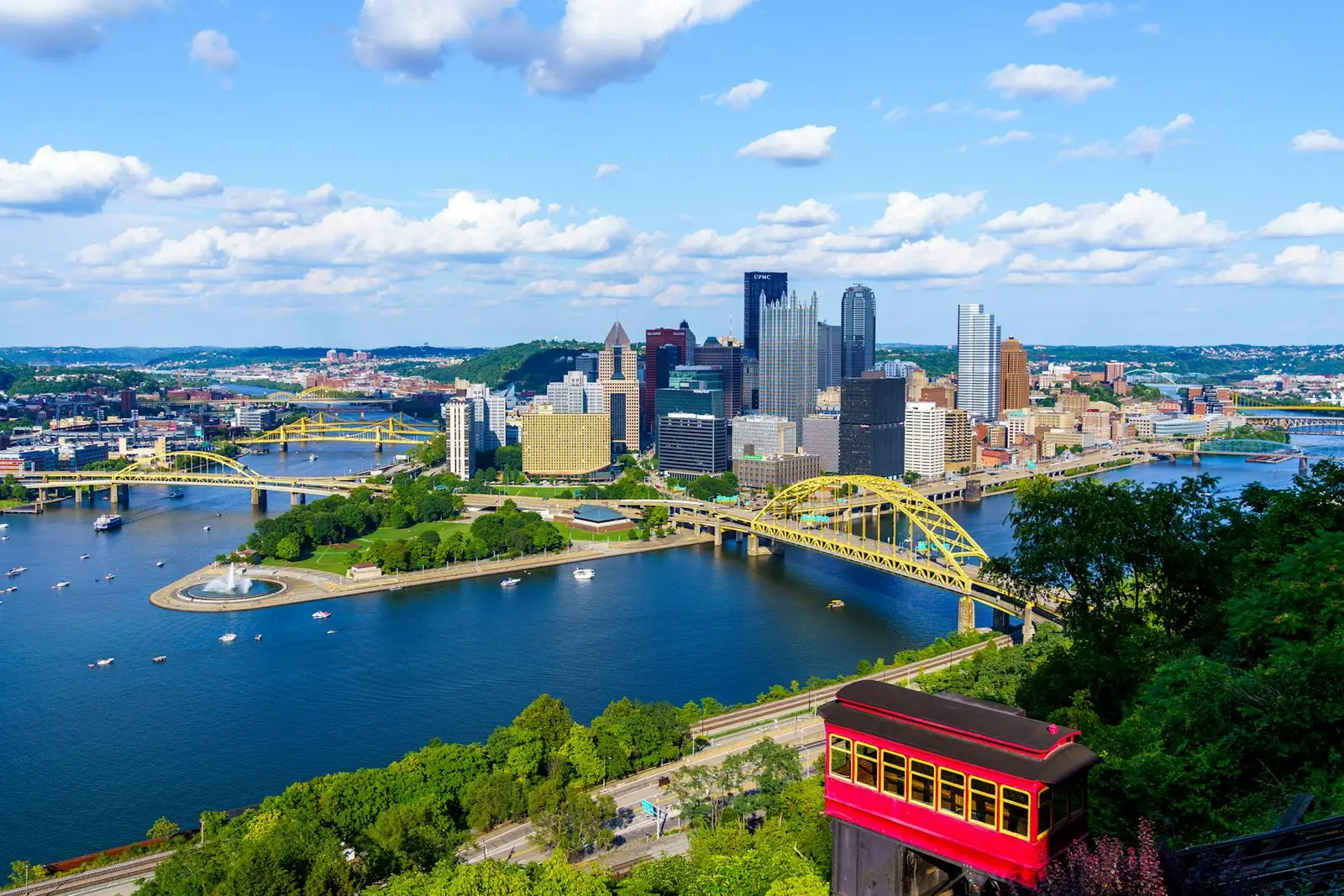 Pittsburgh rivers and downtown from Mount Washington