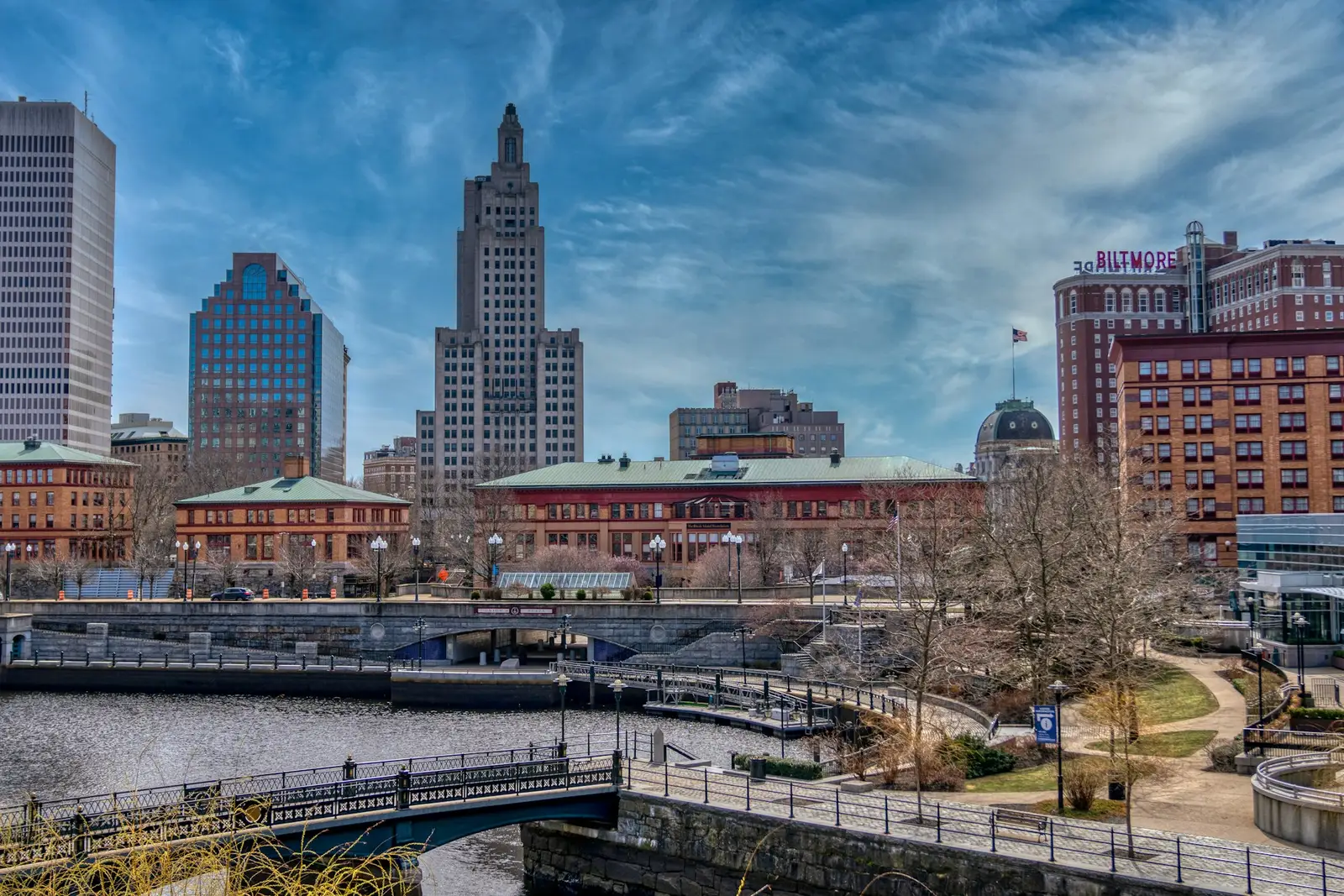 Providence skyline above the river