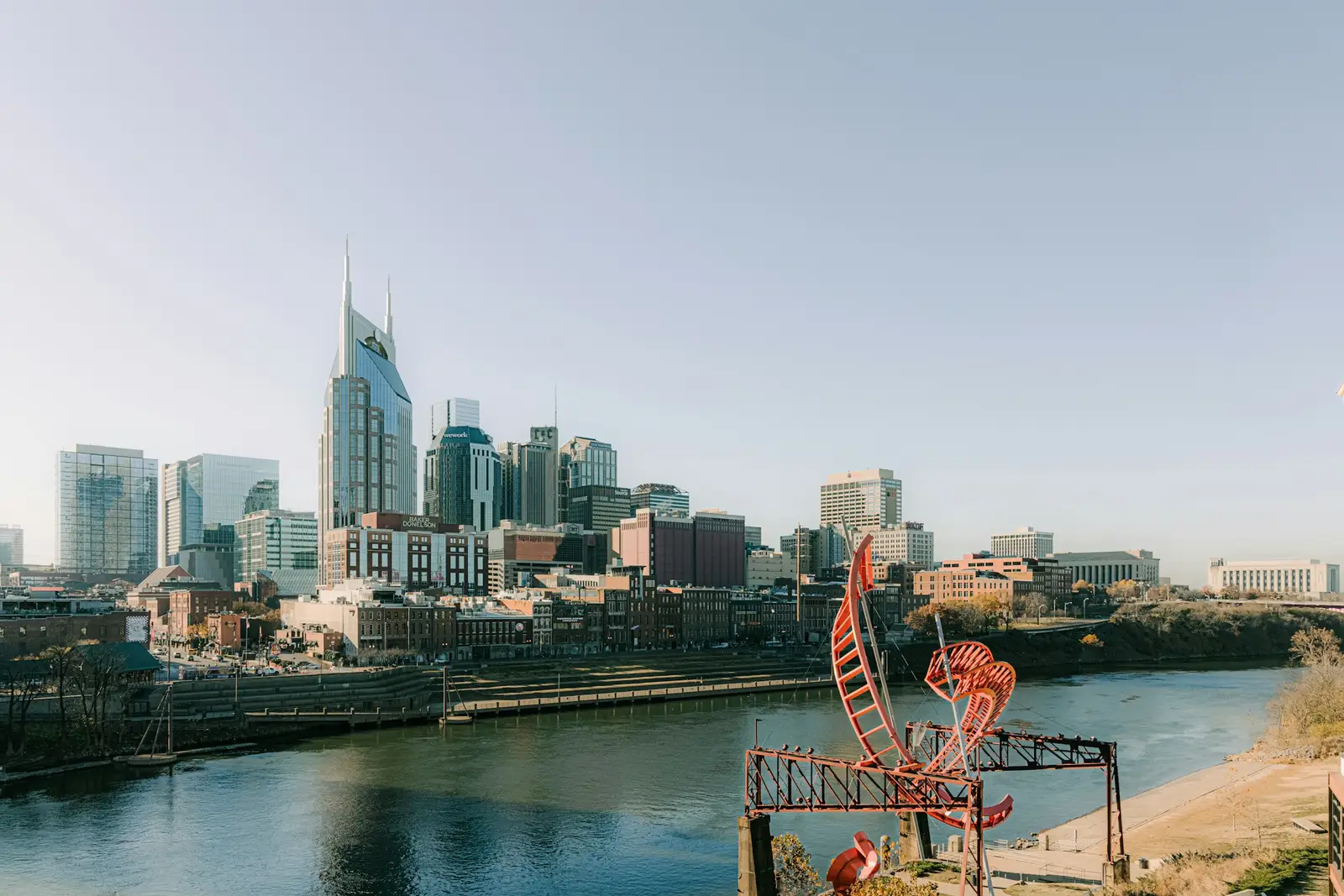 Nashville skyline over the Cumberland River