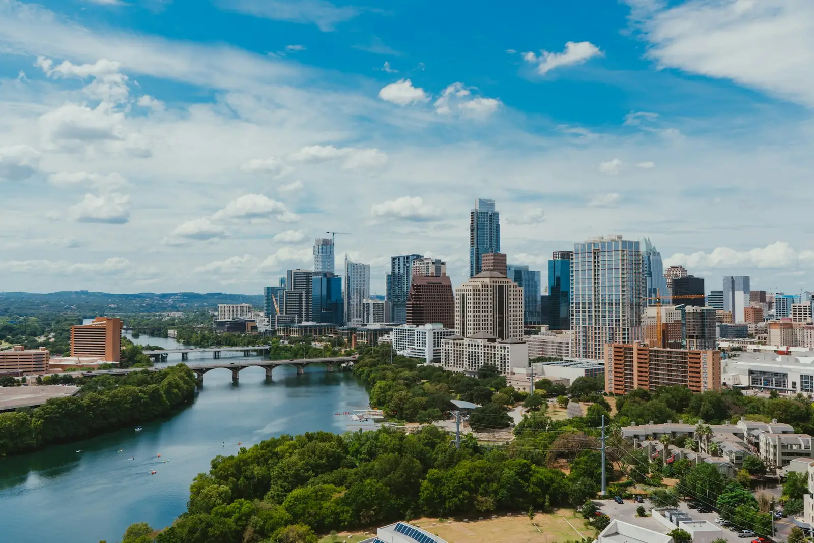 Austin skyline above Lady Bird Lake