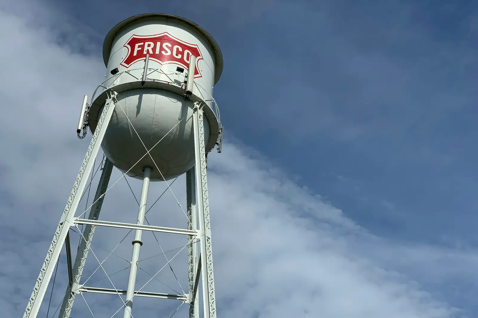 Frisco water tower against the sky