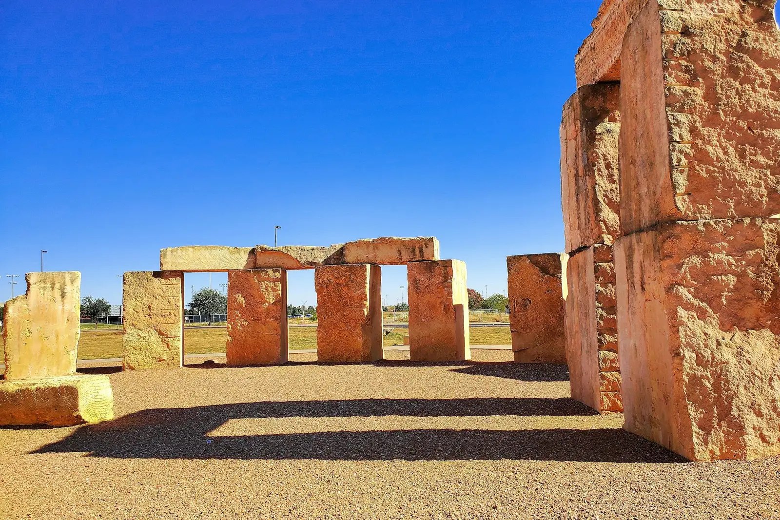 Stonehenge replica on the UT Permian Basin campus in Odessa