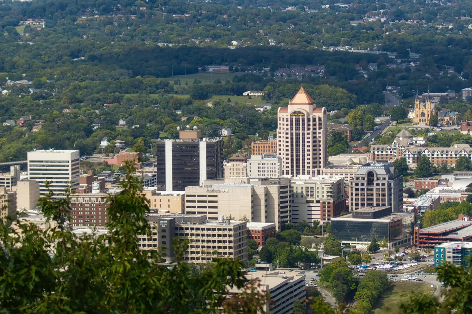 Downtown Roanoke, Virginia seen from Mill Mountain