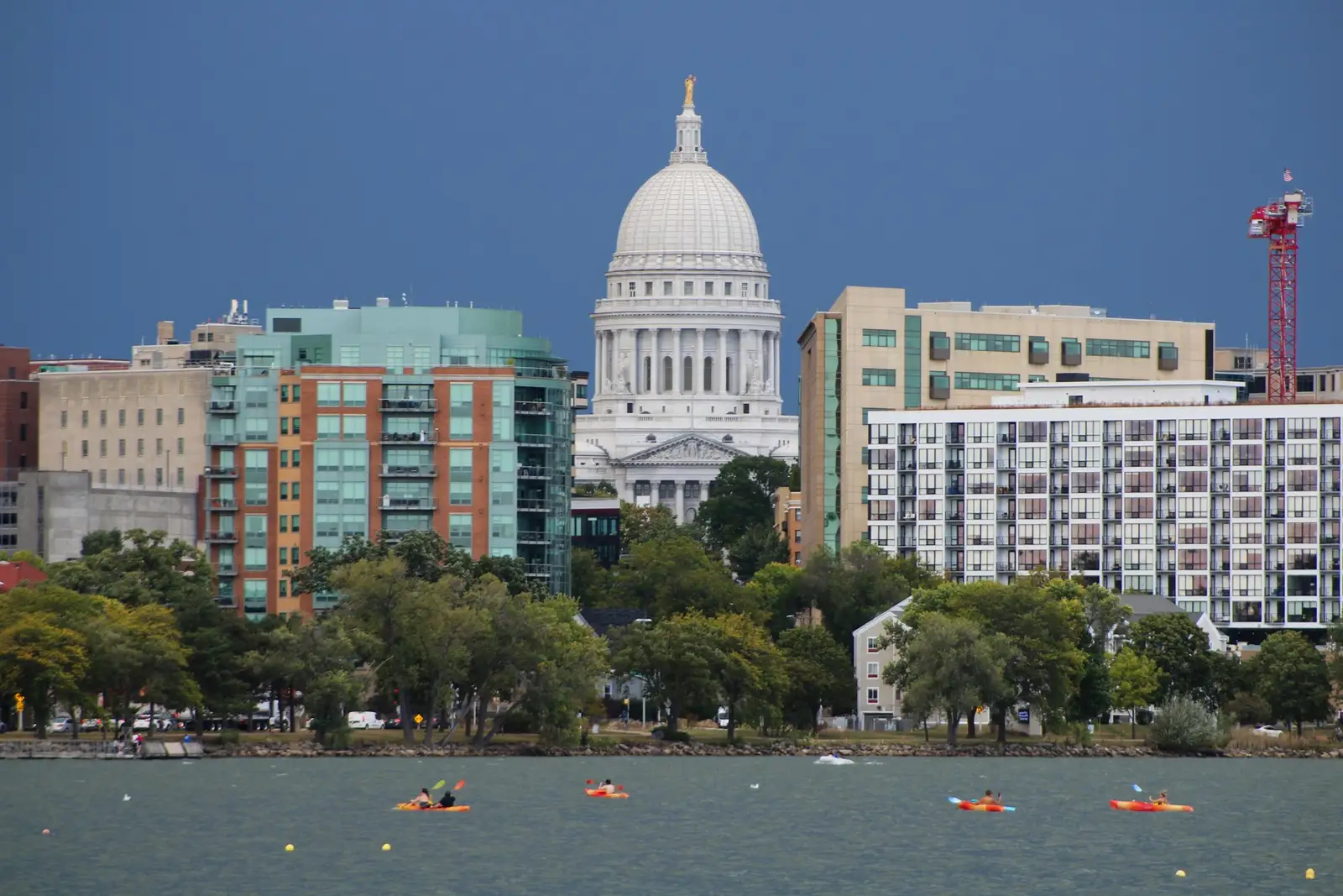 Madison capitol dome above Lake Monona
