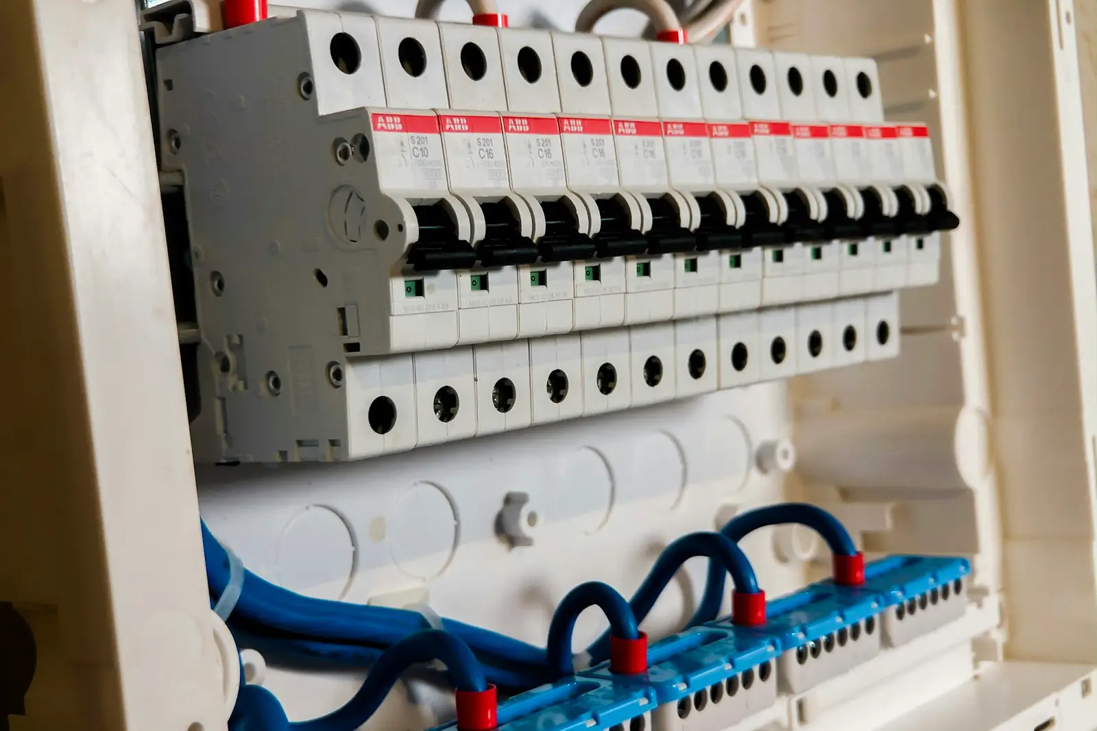 Circuit breakers in an electrical panel