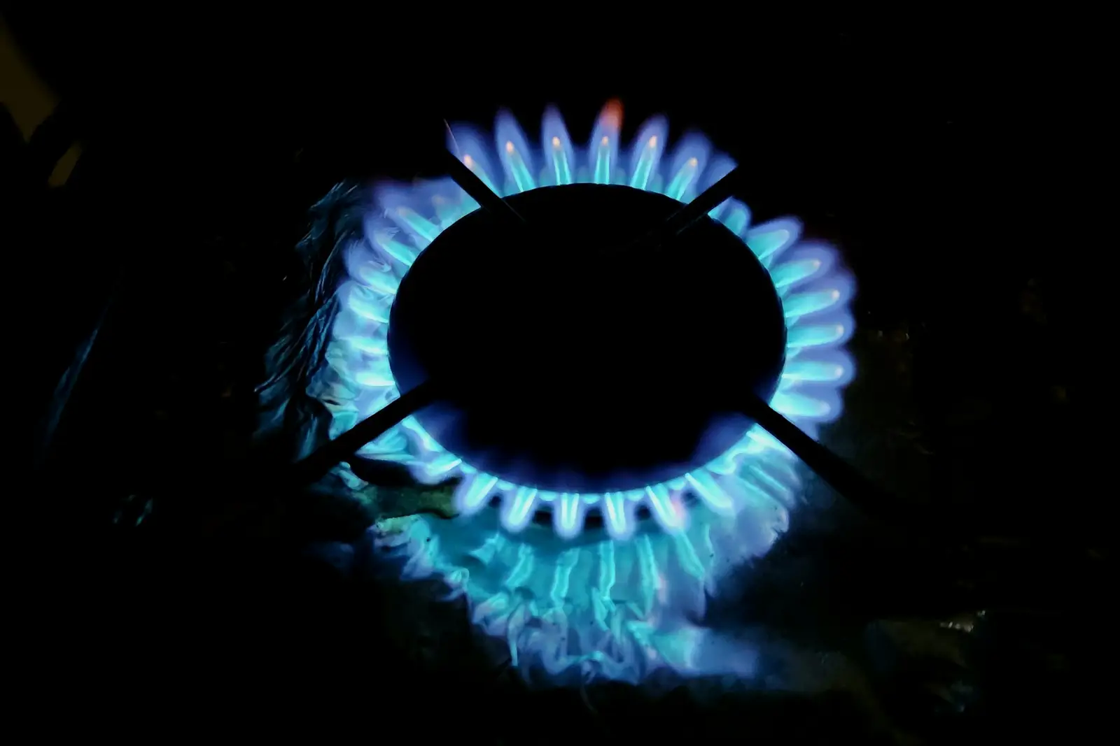 Blue gas burner flame