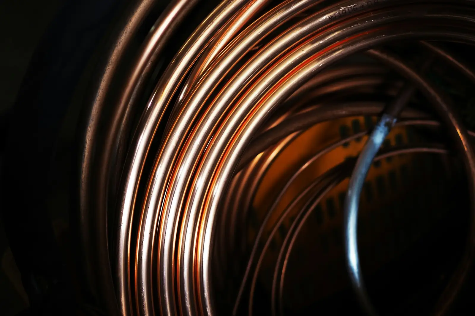 Coiled copper tubing